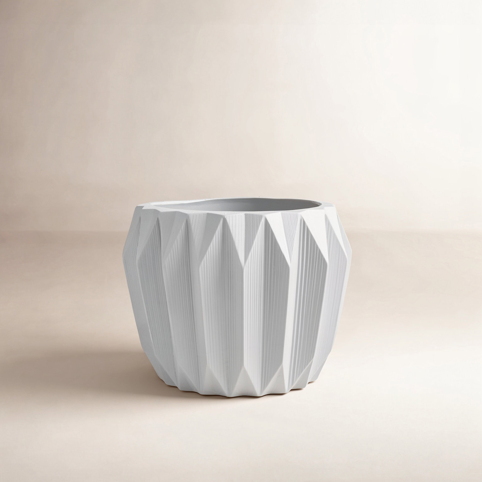Harvey Ceramic Pot Planter, 6" H x 7.75" W x 7.75" D, White