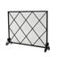 Pare-feu en fer à panneau unique - Motif diamant moderne, 105,4 cm (l) x 22,7 cm (p) x 82,2 cm (h), panneau noir, style minimaliste élégant, 105,4 cm x 22,6 cm x 81,5 cm.