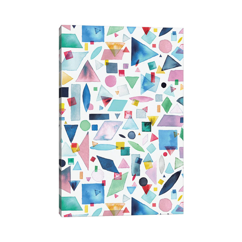 Geometric Pieces Multi by Ninola Design - Wrapped Canvas Gallery-Wrapped Canvas Giclée, 20.32 cm H x 30.48 cm W