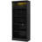 Modern 5 Bookcase With Led , Solid Wood, , Adjustable Shelves, Black For Eraser Storage Home Office Suite, Wood Frame, Board, Pen