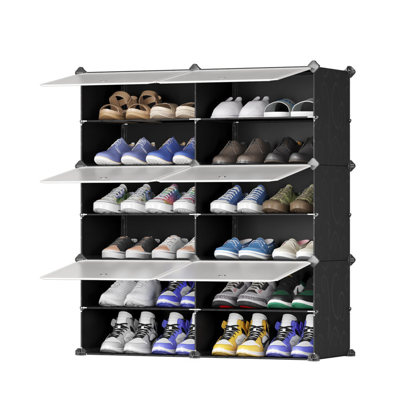 12 Pair Shoe Storage Cabinet, Black