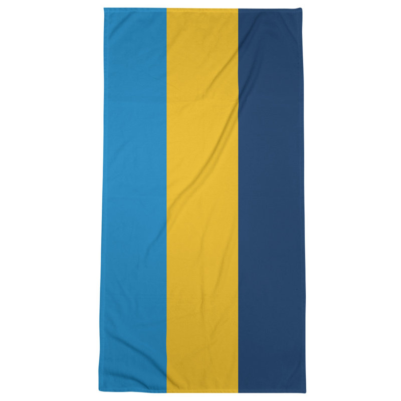 Cotton Blend Beach Towel, Gold/Navy/Off White
