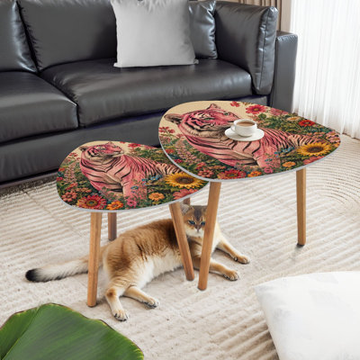 Ensemble de 2 tables basses gigognes Triangle