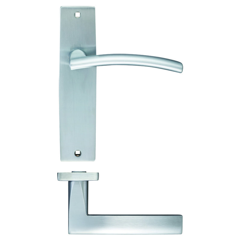 Amalfi Latch Door Handle, Satin Chrome