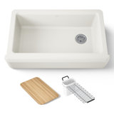 Riverby Undermount Single-Bowl Farmhouse Workstation Kitchen Sink With Tall Apron