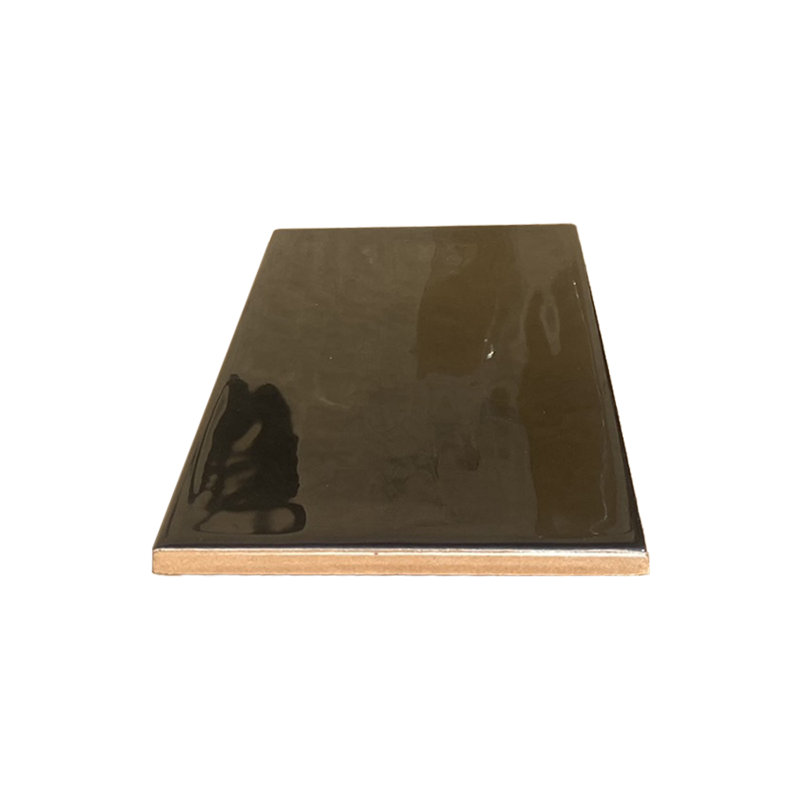 Cathleen 4"x 8" Artisanal Ceramic Subway Wall Tile, Black