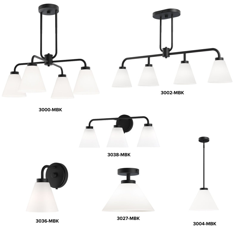 Wynridge Plug & Play 4-Light Chandelier in Transitional and Modern Style-59.6 Inches Tall and 24 Inches Wide, Matte Black