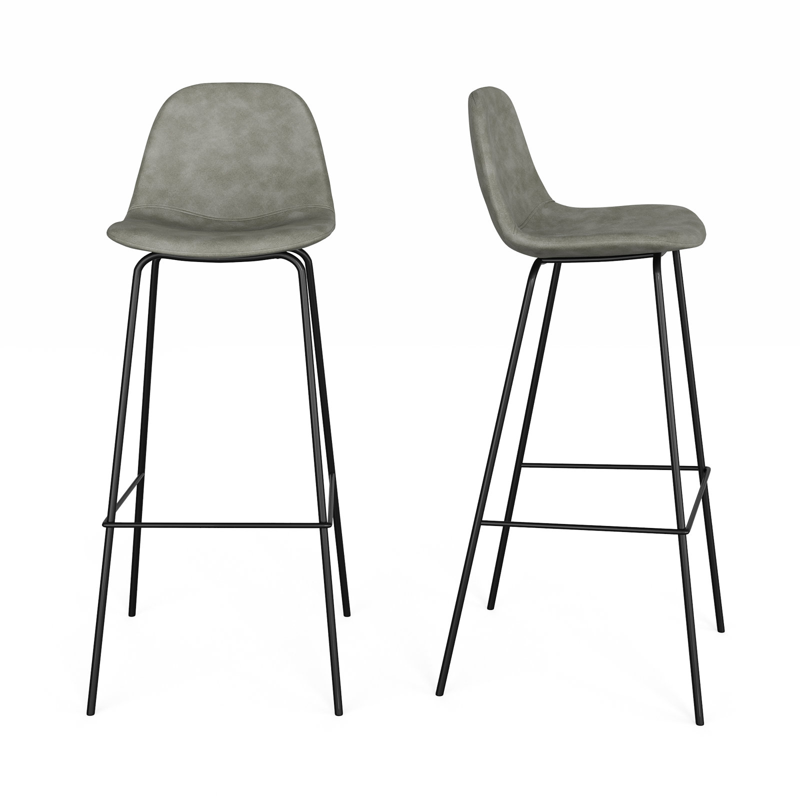 Kody Vegan Leather Bar & Counter Stool, Bar Stool (30.5" Seat Height), Slate Grey Vegan Leather