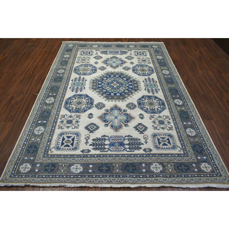 Transitional One-of-a-Kind Rectangle 6' X 8'7" Hand Knotted Area Rug