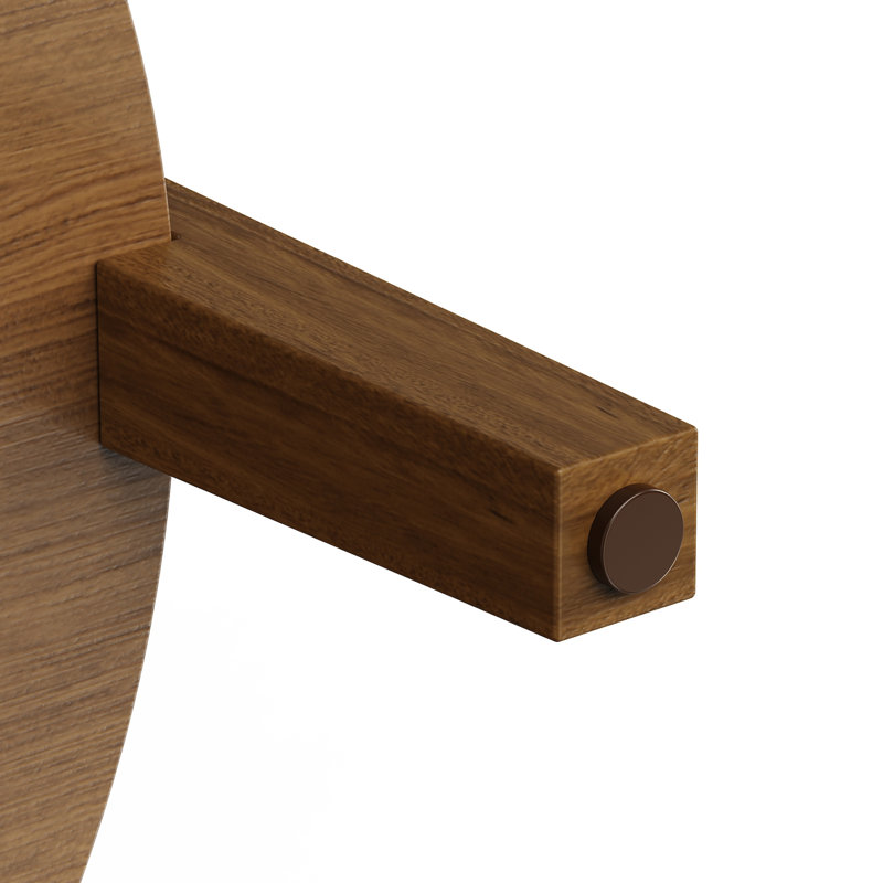 Table basse ovale en bois massif avec rangement à 2 niveaux, style Mid-Century moderne, Brun