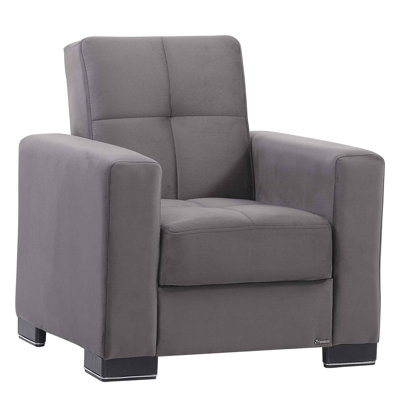 Legacy Fabric Upholstered 31" Armchair Sleeper with Storage – Firm Support Seating for Small Spaces