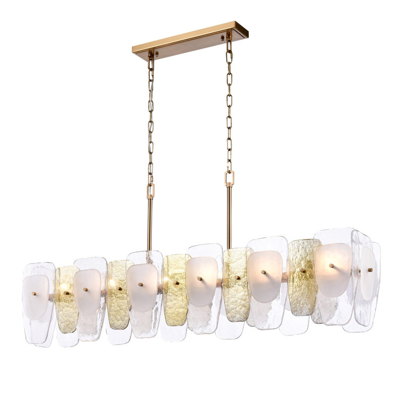 Lustre linéaire de 53 pouces en or laqué Corry