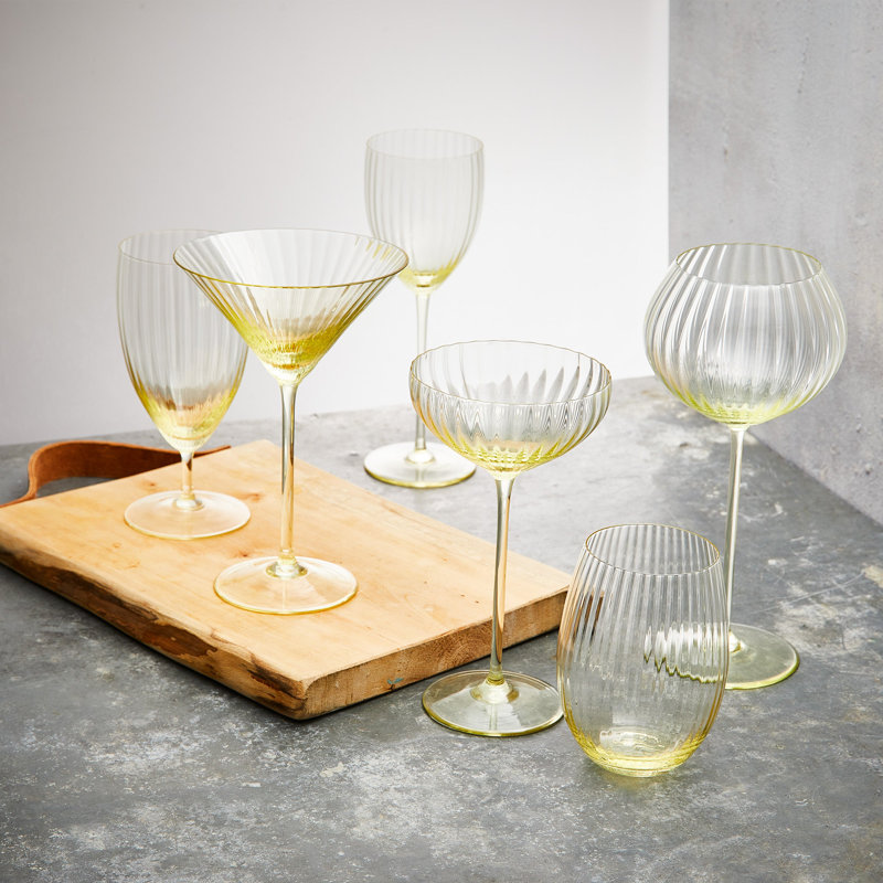 Quinn Handmade Crystal Drinking Glass, Amber