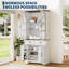 Armoire de cuisine autoportante Farmhouse de 72 pouces de hauteur avec portes en verre trempé et conception anti-basculement-1778051587
