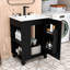 Meuble-lavabo 24 po avec lavabo en céramique, armoire à fermeture en douceur et rangement latéral-114285698