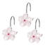 Crochets de rideau de douche Flower - Ensemble de 12 crochets de rideau de douche floraux blancs et roses - Anneaux de rideau de douche décoratifs - Crochets de douche Spring Blossom