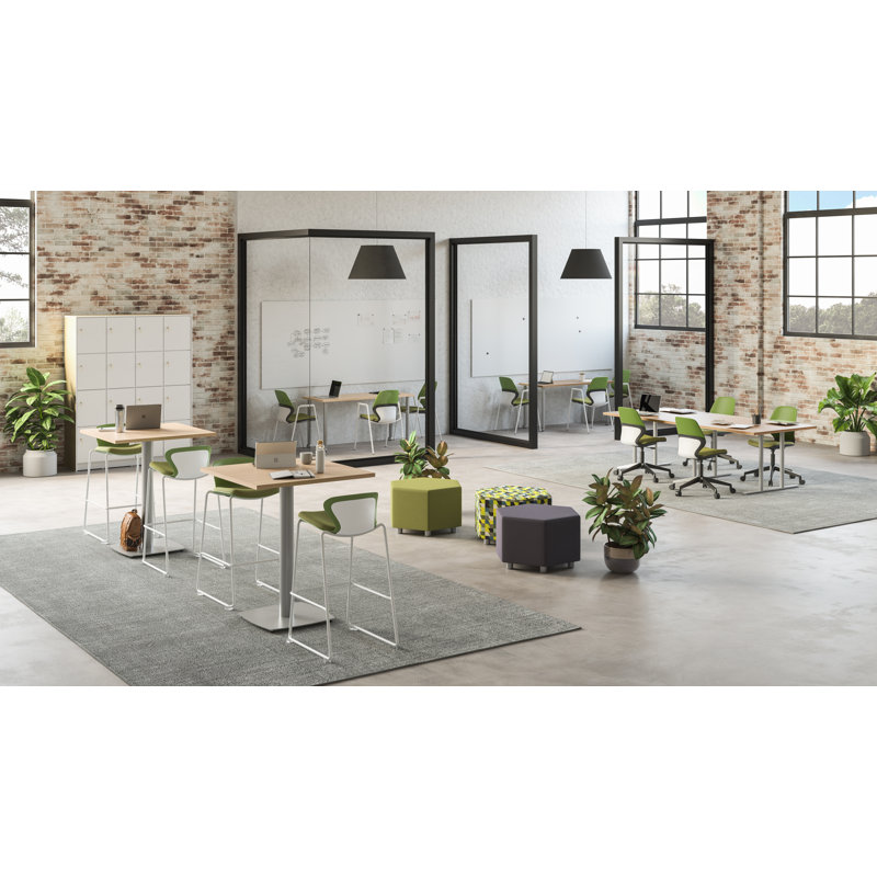 JURNI Multi-Purpose Table With Post Leg And Casters, 29.50" H x 60" L, Fusion Maple
