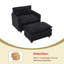 Fauteuil d'appoint rembourré avec repose-pieds Redenius Boucle-107084444