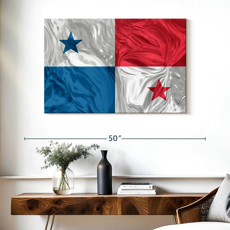 Illusion d’optique Drapeau de Panama, H 26 po x l 39 po