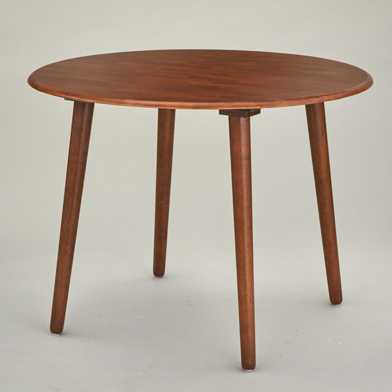 Table de salle à manger en bois massif de 42 po Demi-Lee, Noyer