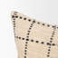 Jaela Beige And Black Striped Checkered Decorative Square Pillow Cover