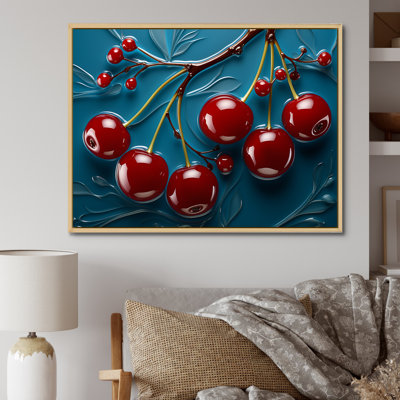 Red Cherry Tree Explosion 1 - Art mural cerise
