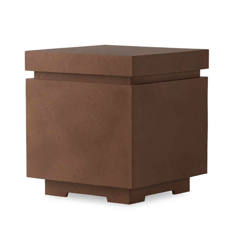 Eric 21.5" H x 20" W Concrete Propane Outdoor Fire Pit Table, Clay Concrete