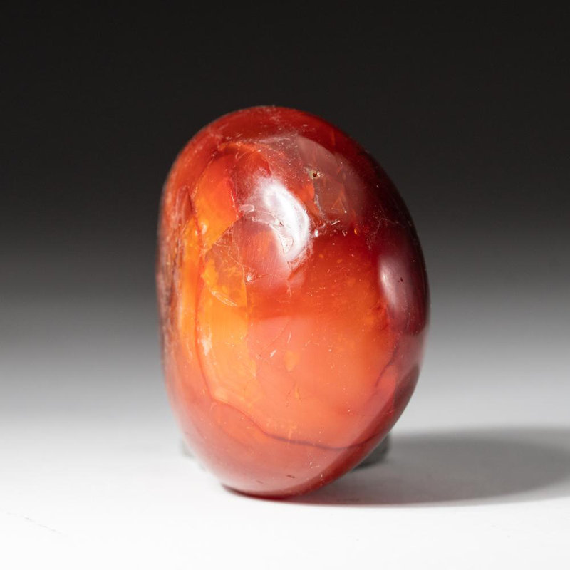 Polished Carnelian Palm Crystal from Brazil, Tan, 2" H x 1.5" W x 2.5" D