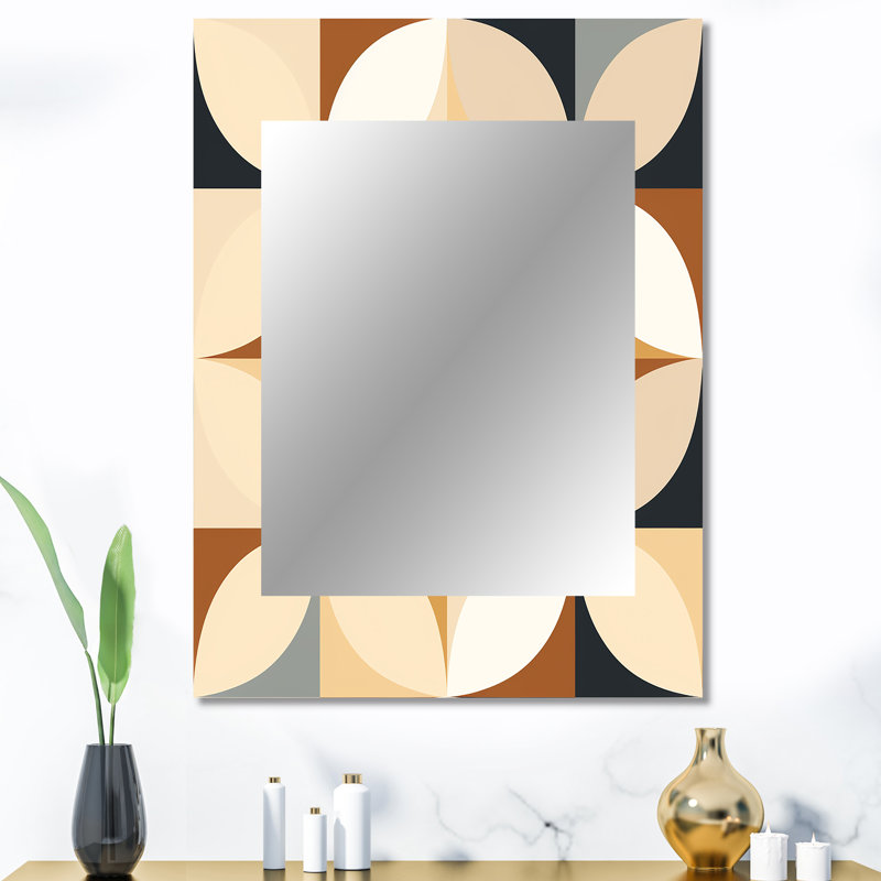 Geometric Harmony - grand miroir géométrique, décor de miroir mural unique géométrique, impression d'art en métal