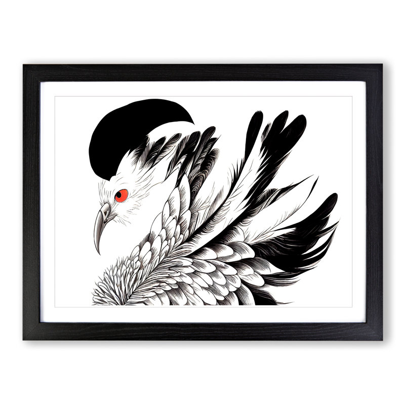 Ravishing Bird - Single Picture Frame Painting, Black Framed, 46cm H x 64cm W x 2cm D