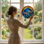 Panneau de vitrail 7,8 "H Rainbow Clouds-452678807
