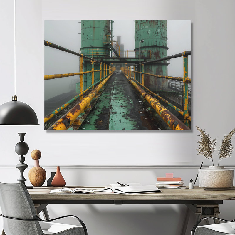 «Monocrhome», impression d'art mural gris et vert, Toile tendue, H 12 po x l 20 po x P 1 po