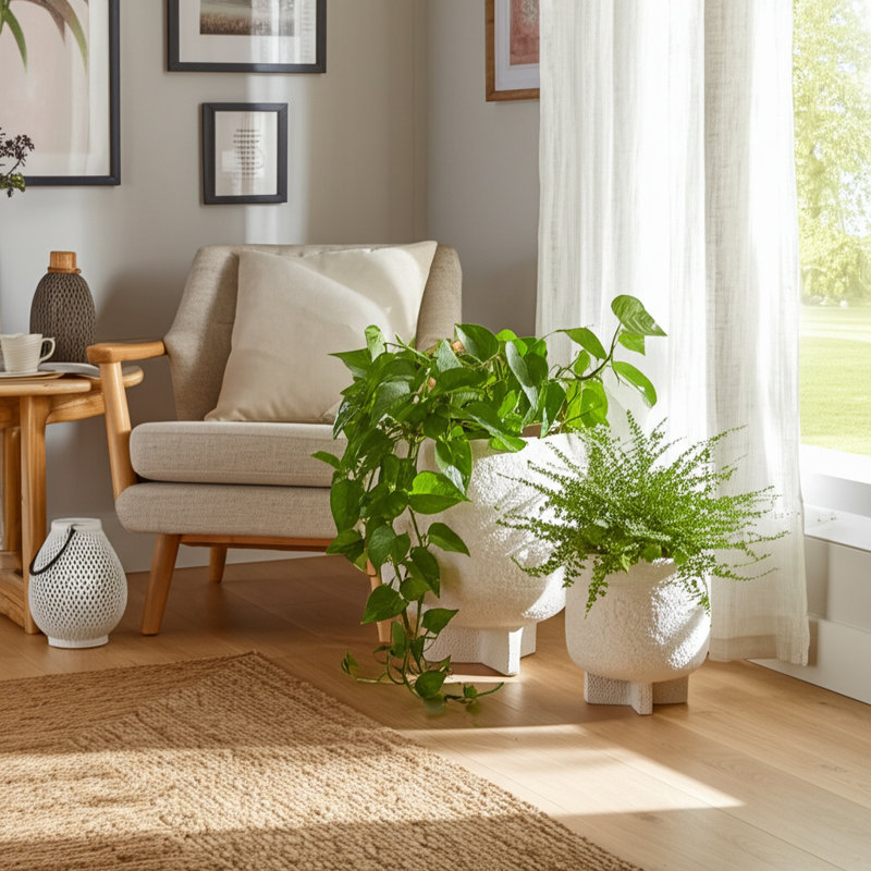 Jardinière Weeda, ensemble de 2 - 8 po, 6 po - fini texturé pour poterie et ciment