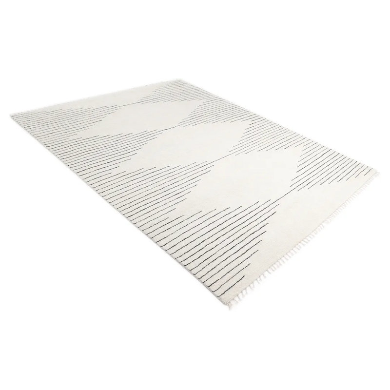 Tapis géométrique noué à la main Thurman, Rectangle de 5 pi x 8 pi
