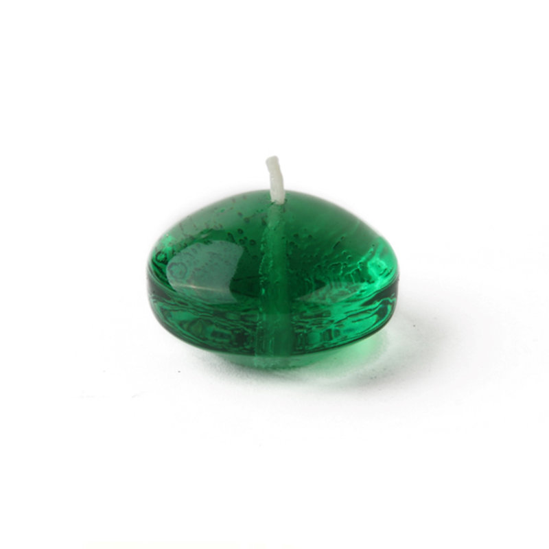 Bougie flottante non parfumée, 12, Vert forêt transparent