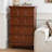 Dark-brown Solid + Manufactured Wood Accent Cabinet