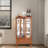 Lighted Glass Display Cabinet With 2 Glass Doors, Adjustable Glass Shelves, 1 Drawer And Led Light-912196510