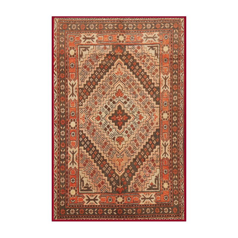 Tapis oriental brun / orange / rouge, Rectangle 5 pi x 7 pi