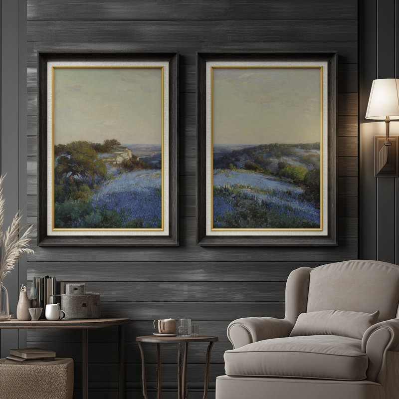 Ensemble de 2 œuvres d'art encadrées de qualité supérieure sur toile de qualité supérieure avec cadre de 26 po x 36 po, Noir
