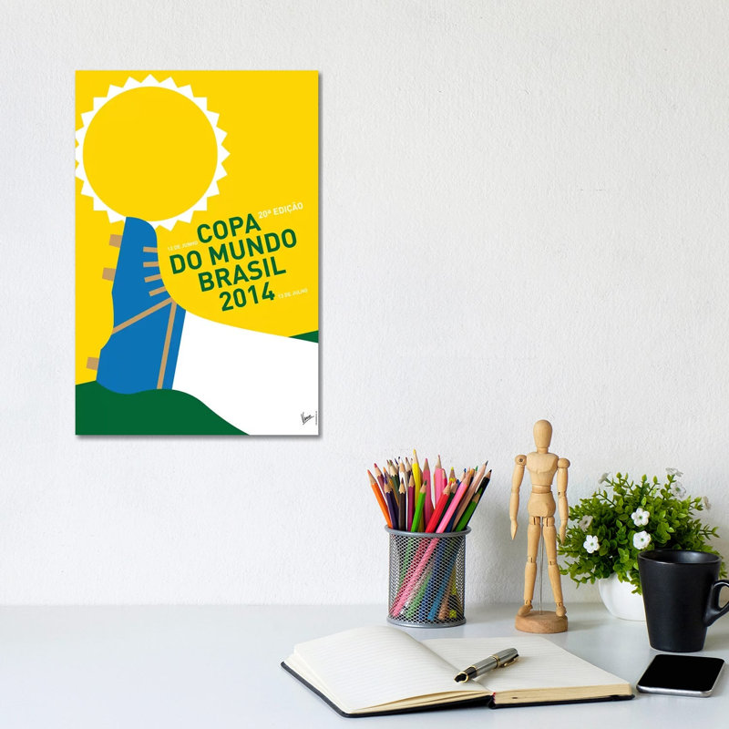 2014 World Cup Soccer Brazil Rio Minimal Poster by Chungkong - Wrapped Canvas Print, 20.32 cm H x 30.48 cm W