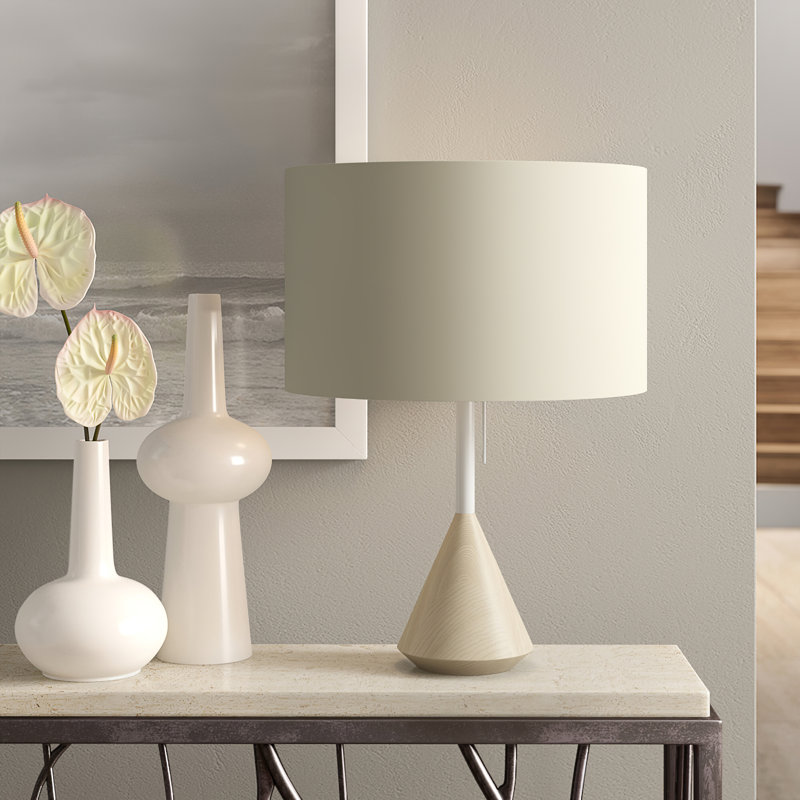 Flask Table Lamp, Whitewashed Ash