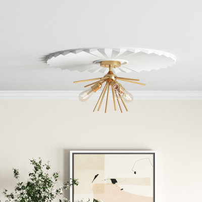 Plafonnier semi-encastré 3 lumières Prudence Spoutnik