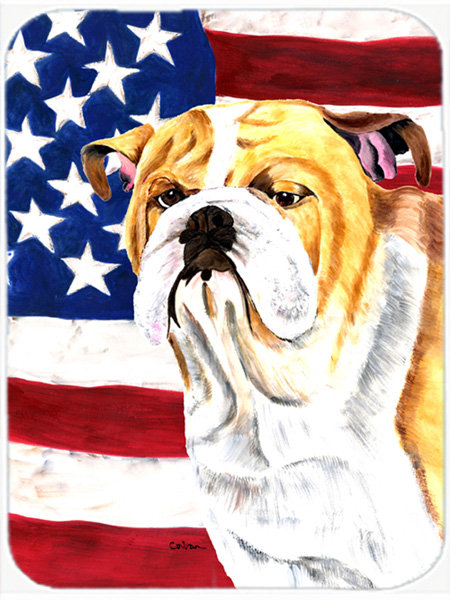 Drapeau américain avec planche à découper en verre Bulldog américain trinx USA