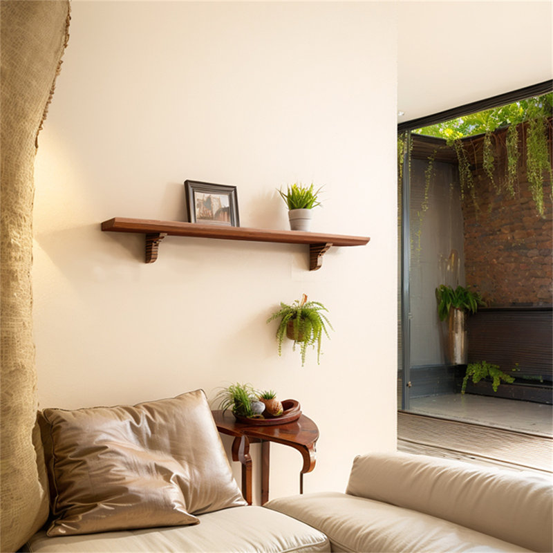 Solid Wood Floating Wall Shelf, 5.90" H x 31.49" W x 5.90" D
