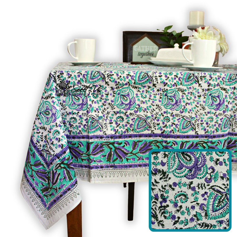 Cotton Floral Tablecloth Square