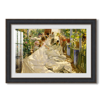 Sewing the Sail (Cosiendo la vela), 1896-Joaquín Sorolla-Custom Framed Canvas