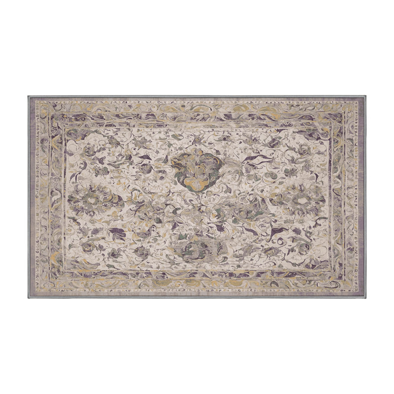 Machine Washable Gray Area Rug, Runner 2' x 5'