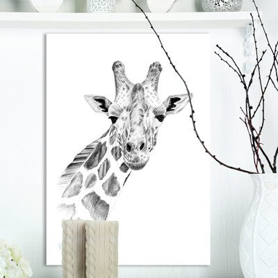 " Giraffe In Black And White "
