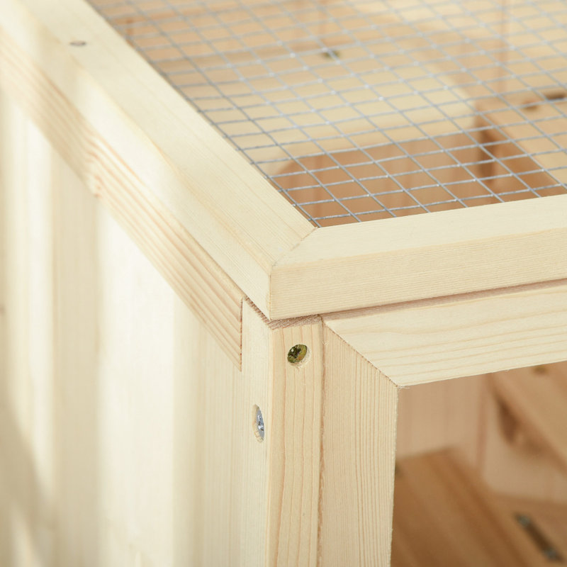 Cage en bois pour hamster avec conception multi-ventilée et facile à nettoyer