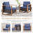 Drazen 5 - Person Patio Furniture Set With Fire Pit Table, All-Weather Wicker Outdoor Conversation Set With Chair And Thick Cushions-690627041-690627042